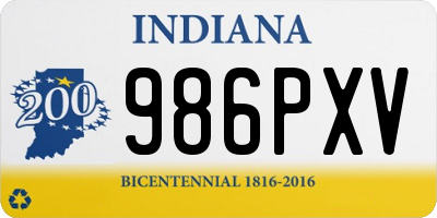 IN license plate 986PXV