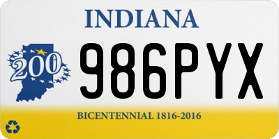 IN license plate 986PYX