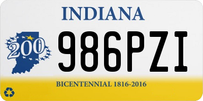 IN license plate 986PZI