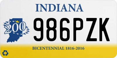 IN license plate 986PZK