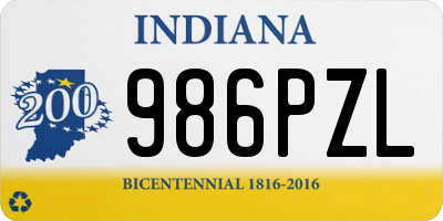 IN license plate 986PZL