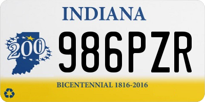 IN license plate 986PZR