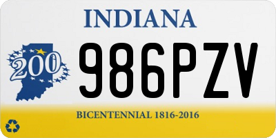 IN license plate 986PZV