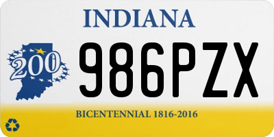 IN license plate 986PZX