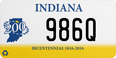 IN license plate 986Q