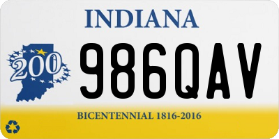 IN license plate 986QAV