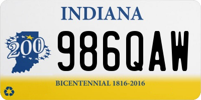 IN license plate 986QAW