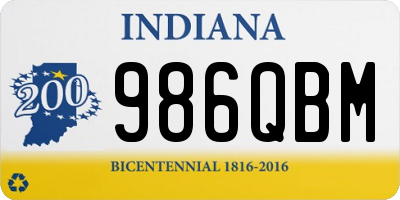 IN license plate 986QBM