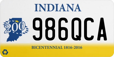 IN license plate 986QCA