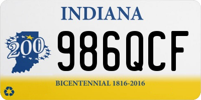 IN license plate 986QCF