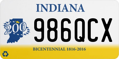 IN license plate 986QCX