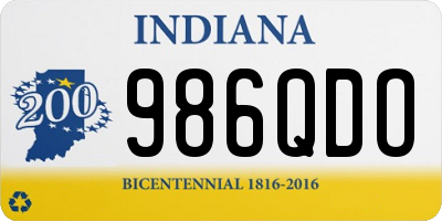 IN license plate 986QDO