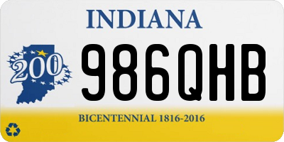 IN license plate 986QHB