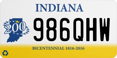 IN license plate 986QHW