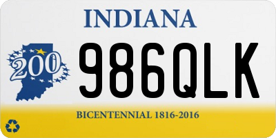 IN license plate 986QLK