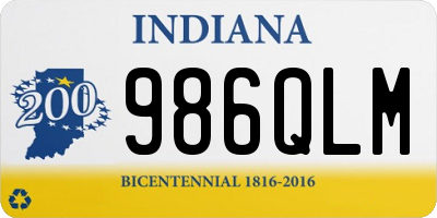 IN license plate 986QLM