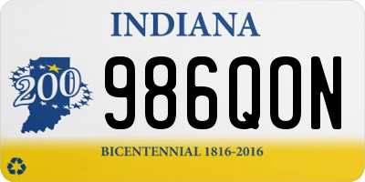 IN license plate 986QON