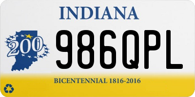 IN license plate 986QPL