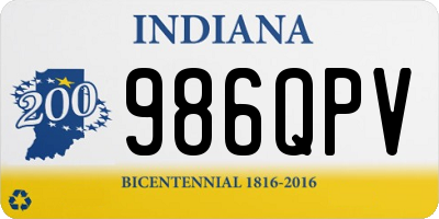 IN license plate 986QPV