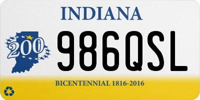 IN license plate 986QSL