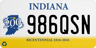 IN license plate 986QSN