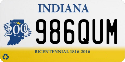 IN license plate 986QUM