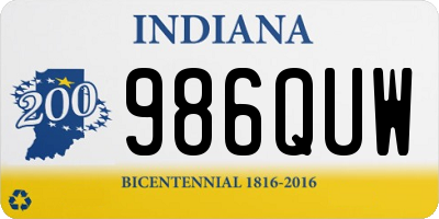 IN license plate 986QUW