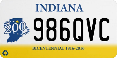 IN license plate 986QVC