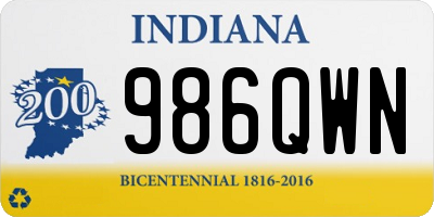 IN license plate 986QWN