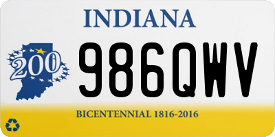 IN license plate 986QWV