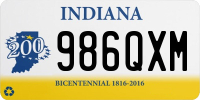 IN license plate 986QXM