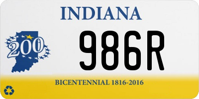 IN license plate 986R