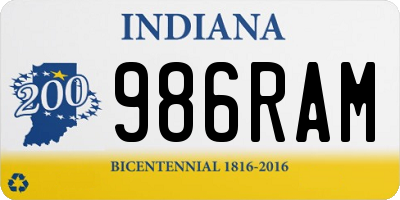 IN license plate 986RAM