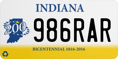 IN license plate 986RAR