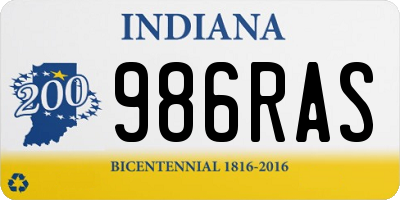 IN license plate 986RAS