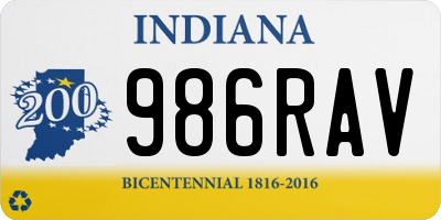 IN license plate 986RAV