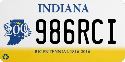 IN license plate 986RCI
