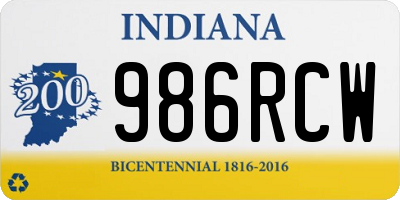 IN license plate 986RCW