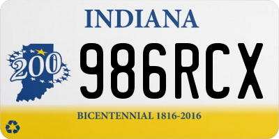 IN license plate 986RCX