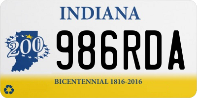 IN license plate 986RDA