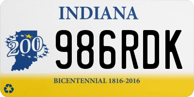 IN license plate 986RDK