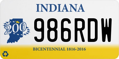 IN license plate 986RDW