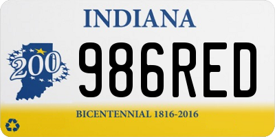IN license plate 986RED