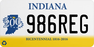 IN license plate 986REG