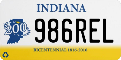 IN license plate 986REL