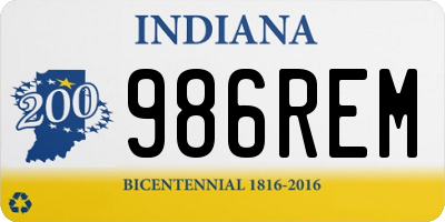 IN license plate 986REM