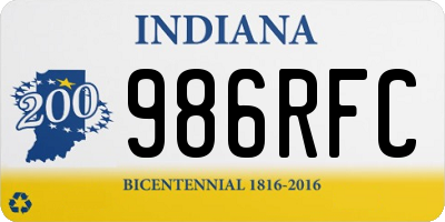 IN license plate 986RFC