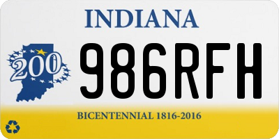 IN license plate 986RFH