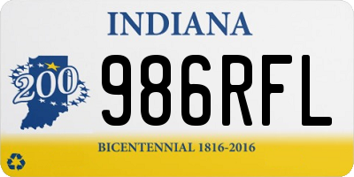 IN license plate 986RFL