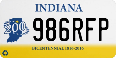 IN license plate 986RFP